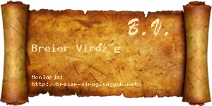 Breier Virág névjegykártya