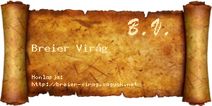 Breier Virág névjegykártya